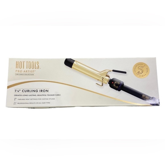 HOT TOOLS Pro Artist 24k Gold Extra Long Curling Iron/Wand 11/4" Barrel NEW - Picture 1 of 5